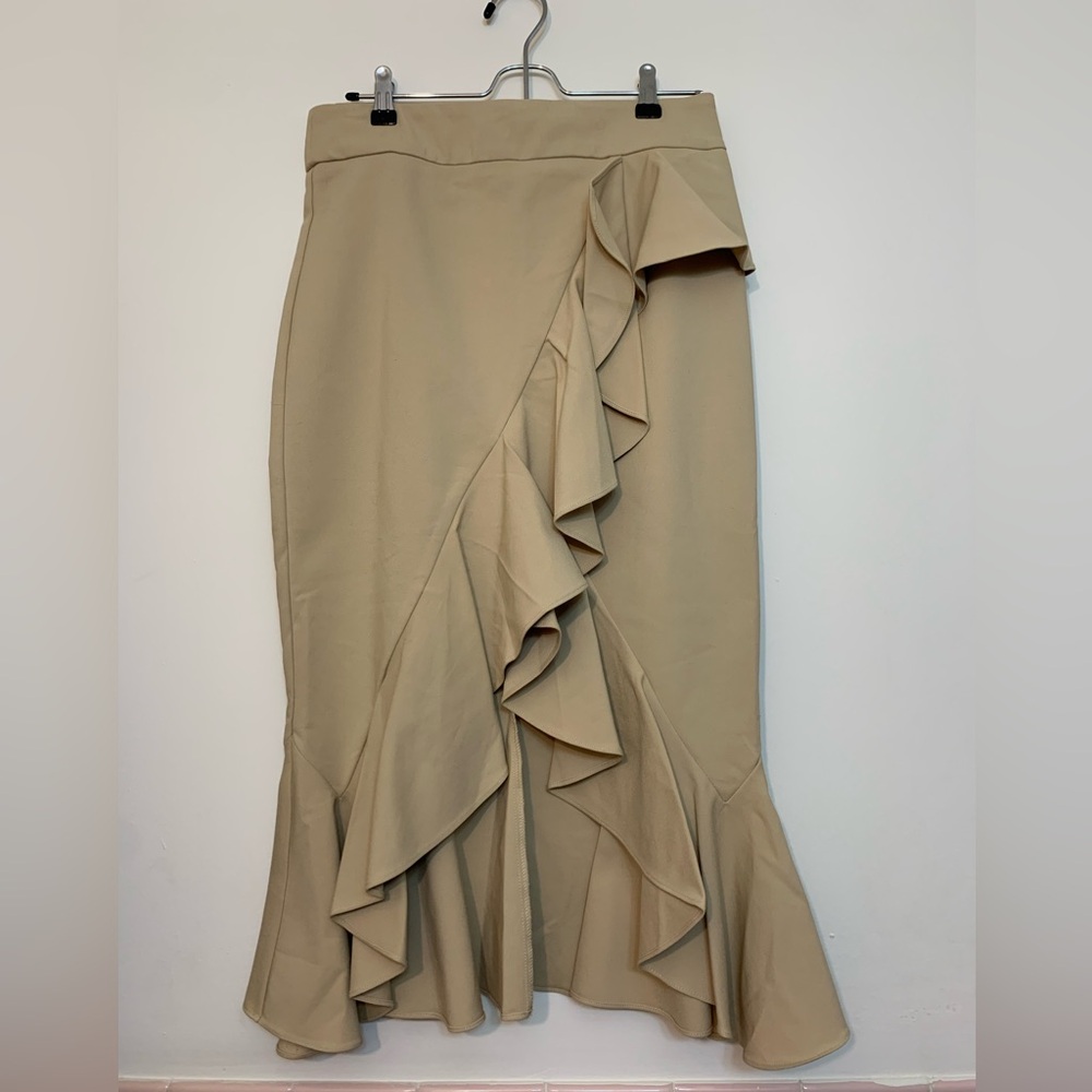 NY& Co. Asymmetrical Mermaid Tan Skirt